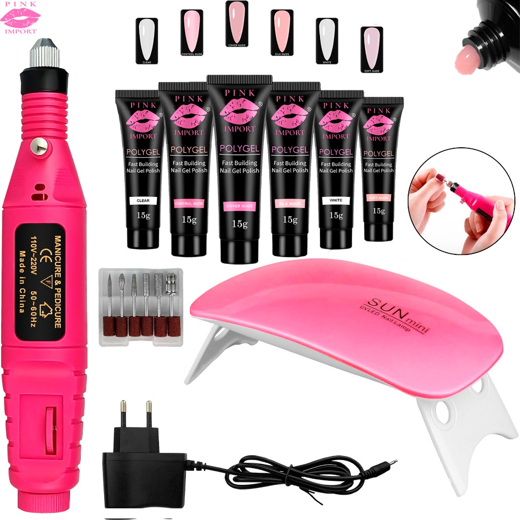 KIT POLYGEL + LIXADEIRA  DE UNHA + CABINE SUN