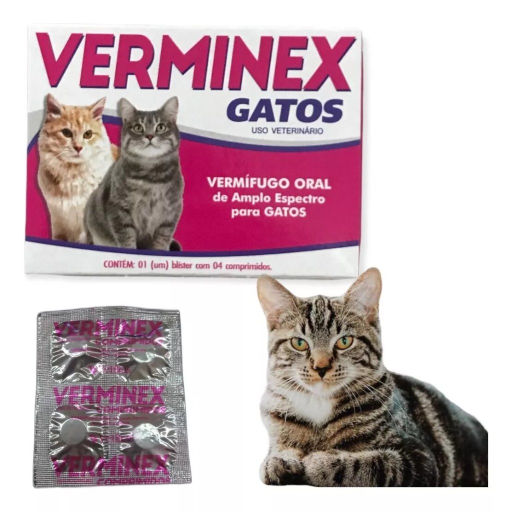 Verminex Gatos Vermífugo Para Gatos Caixa Com 4 Comprimidos — imagem 2 de 2