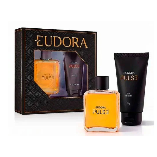 Kit Perfume Masculino Eudora Pulse Deo Colônia 100ml + Balm Pós Barba 75g