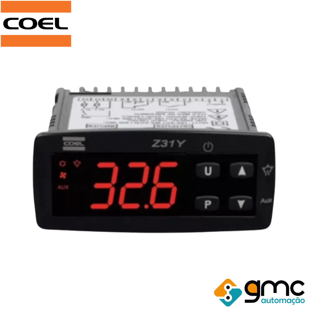 Controlador Digital Temperatura 2 Saídas 100-240vca Z31yhrrp01 DISPLAY STANDARD vermelho Coel