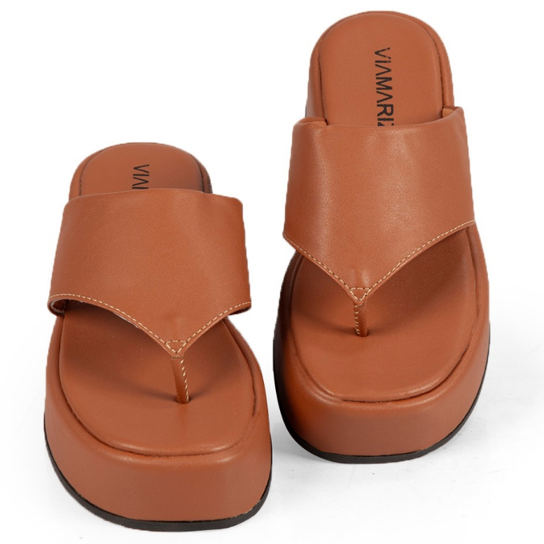 Chinelo de Dedo Femininho Puffer Plataforma Flatform Asa Delta Larga Moda Confortável Tama...