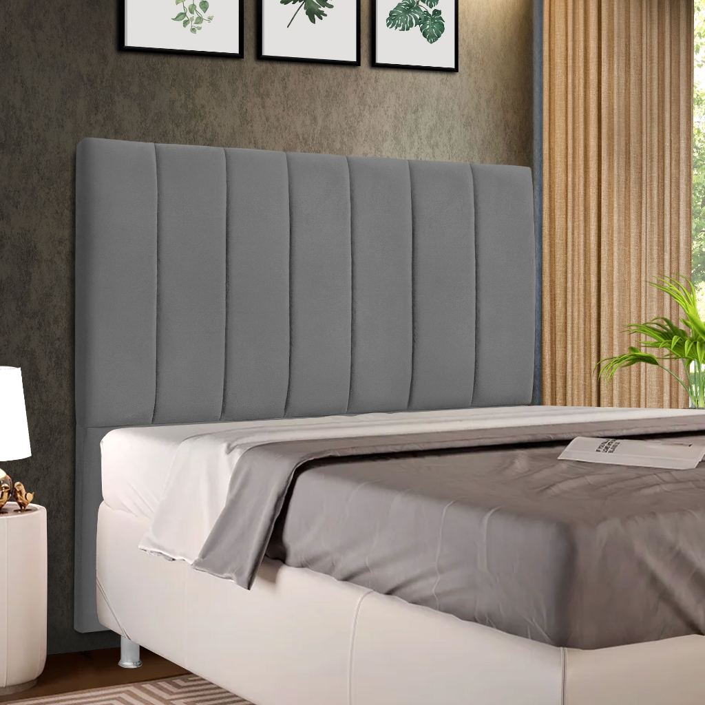 Cabeceira Cama Casal Box Alice 140cm Veludo em Oferta na Shopee