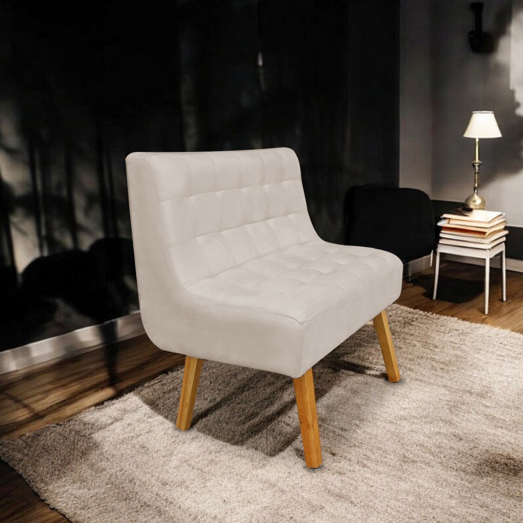Poltrona Namoradeira Sofá 2 Lugares Sonoma Suede Pés Quadrado kit Sala Decoração - Trida Móveis