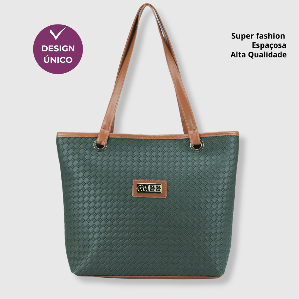 Bolsa Feminina de Ombro Dia a Dia Grande Resistente com Bolso Interno Trabalho Faculdade