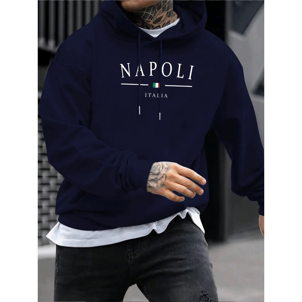 Blusa Moletom Canguru Masculina Estampa Napoli