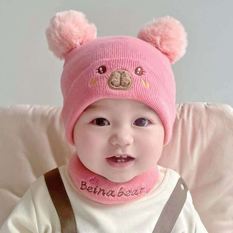 Touca Para Bebê / Criança Inverno Gorro Com Cachecol 0meses-2anos em Oferta na Shopee
