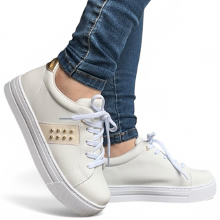 Tênis Feminino Sola Alta Branco Confortável Ramarim 2593121-6 em Oferta na Shopee