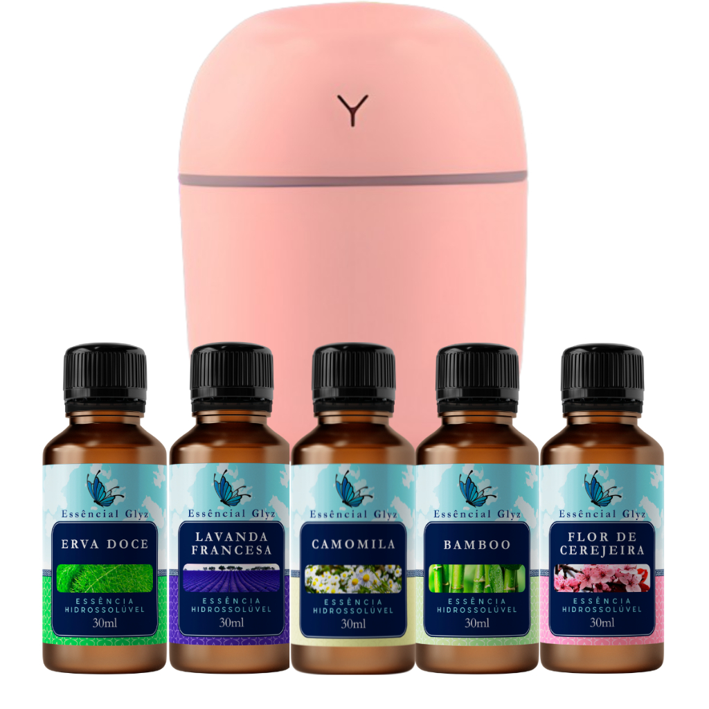 Ambiente Refrescante e Relaxante com o Kit Umidificador + 5 Essência Glyz 30ml