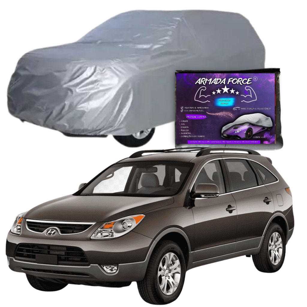 Capa Cobrir Carro VeraCruz 100% Forrada Armada Force 100% Impermeável Protege Sol Chuva Poeira