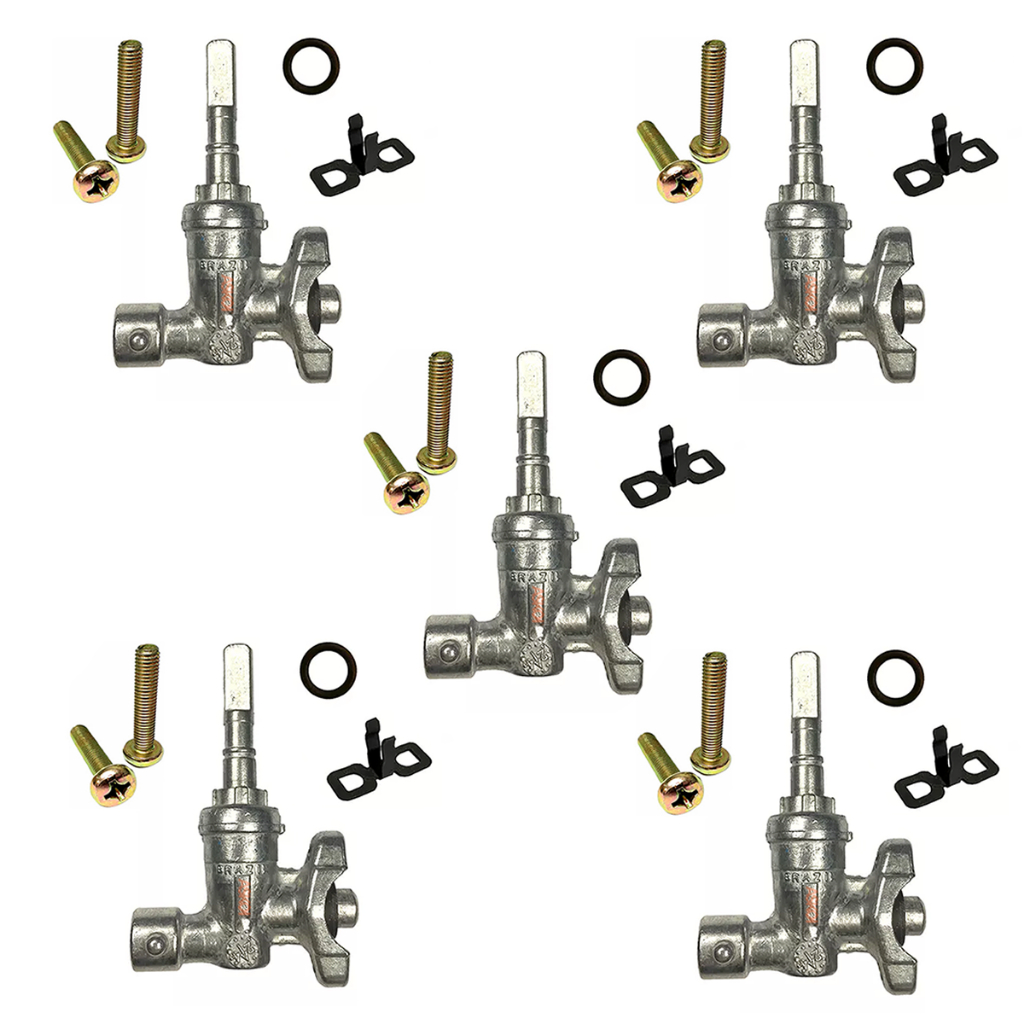 Kit 5 Registro Ramal Boca Fogão Cooktop Fischer Engate Rápido