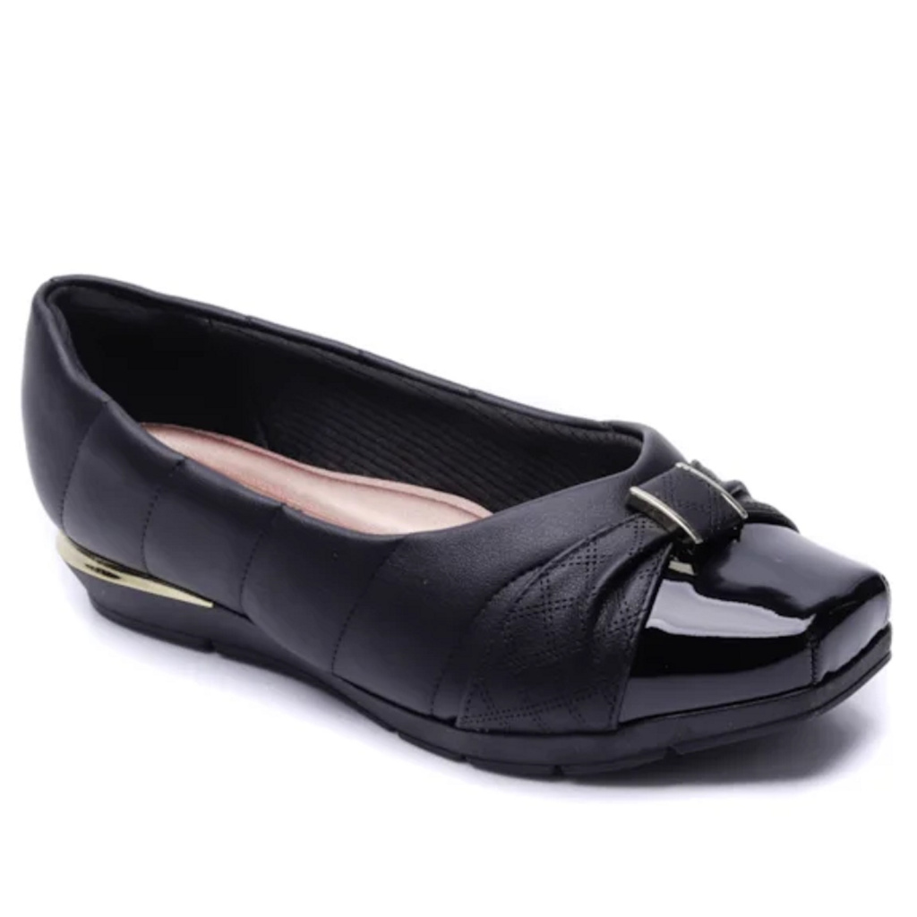 Sapato Piccadilly Salto Anabela 147320 2,5cm Preto