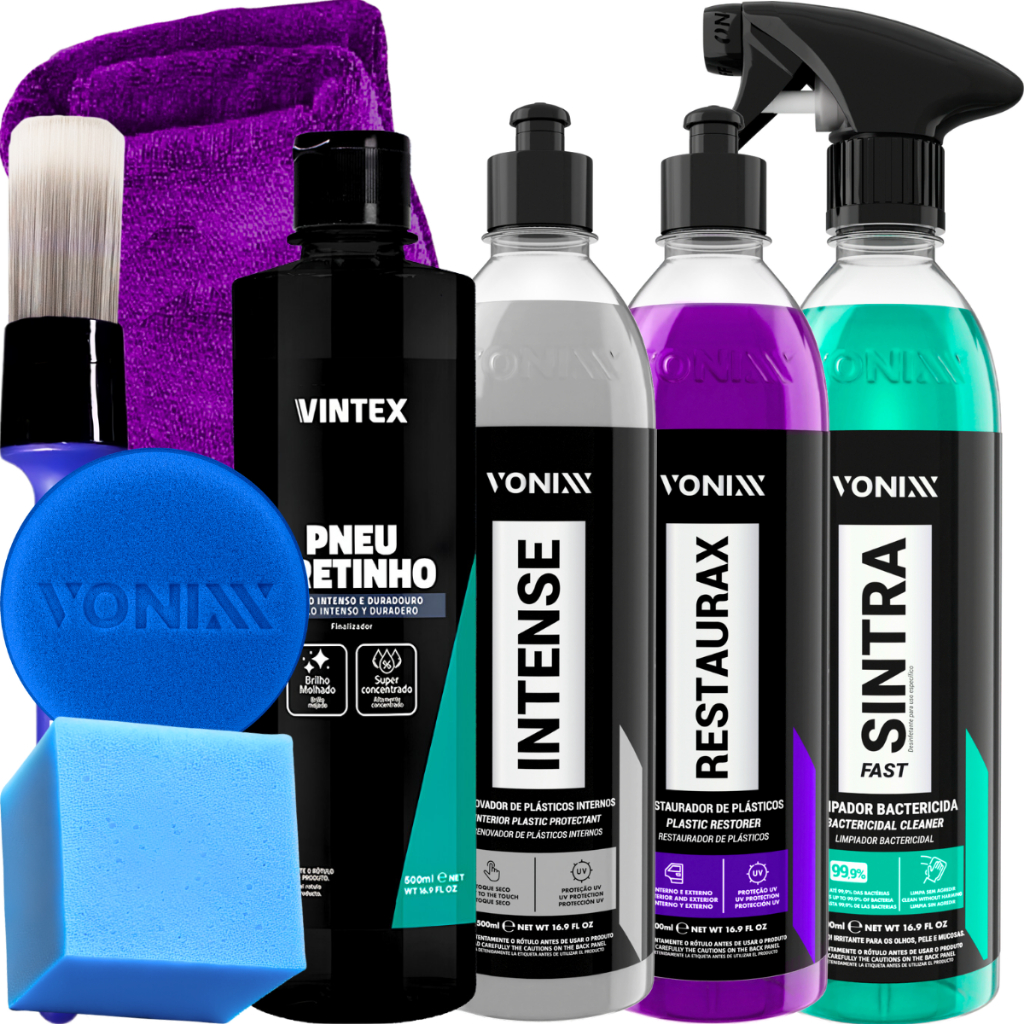Kit Restaurador Restaurax Intense Limpador Sintra Fast Vonixx Pretinho Vintex