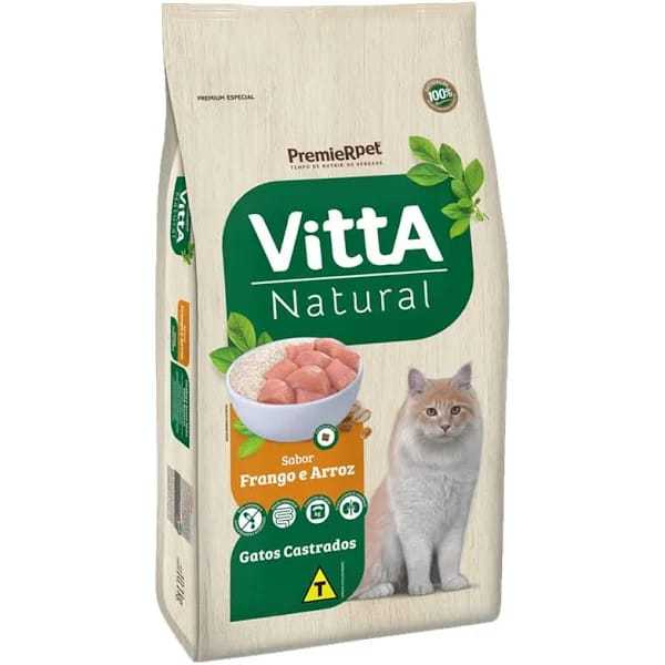 Premier Vitta Natural para gatos castrados sabor frango 10kg em Oferta na Shopee