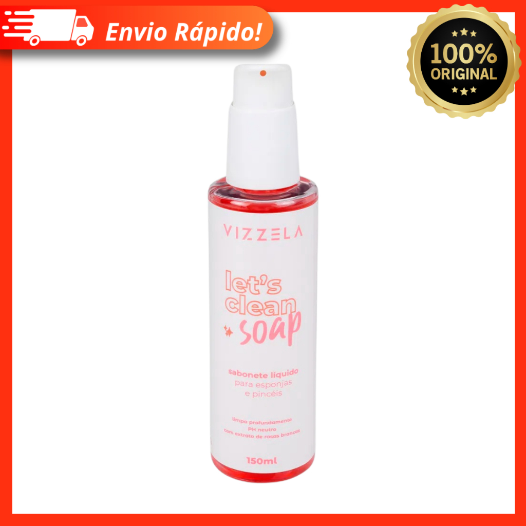 Sabonete Líquido para Pincéis - Fórmula Suave e Eficaz 150ml - Vizzela 100% Original