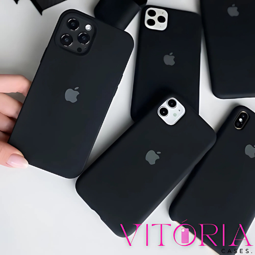 CAPINHA CAPA CASE SILICONE PRETO PRETA PARA IPHONE AVELUDADA ABERTA NA CÂMERA /11/12/13/14/15/16 em Oferta na Shopee