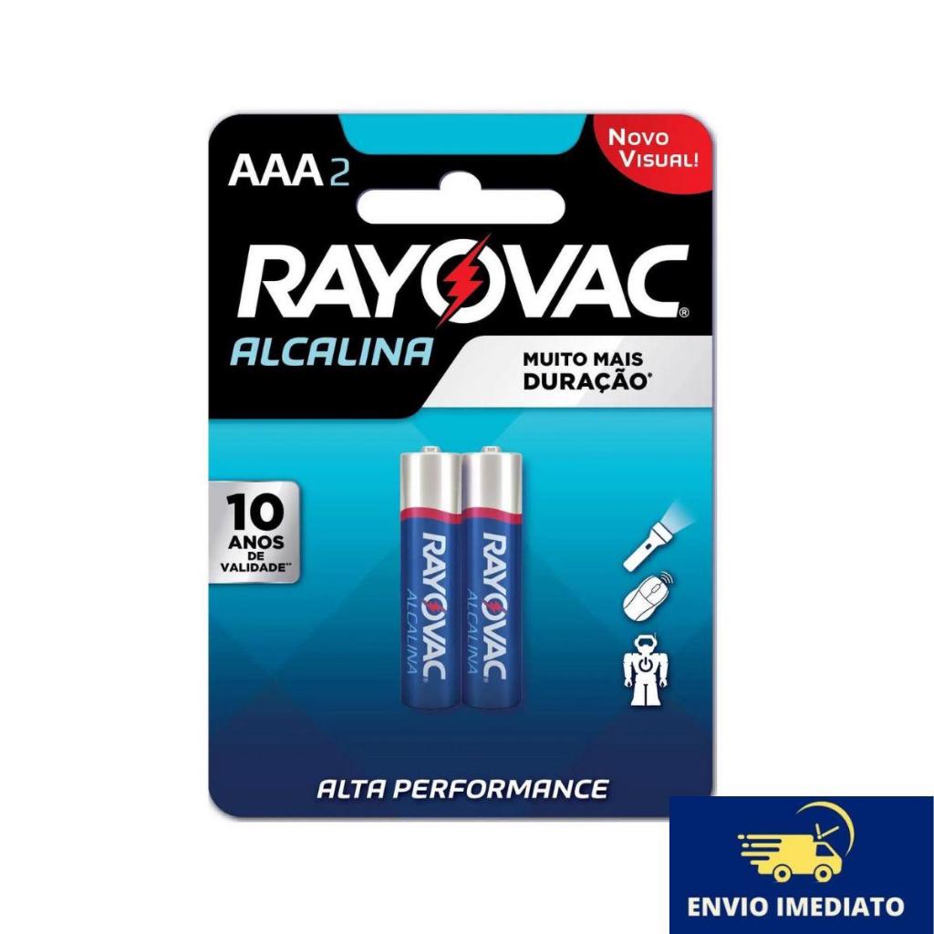 Pilhas Alcalinas Rayovac Tamanho AAA2 - Cartela com 2