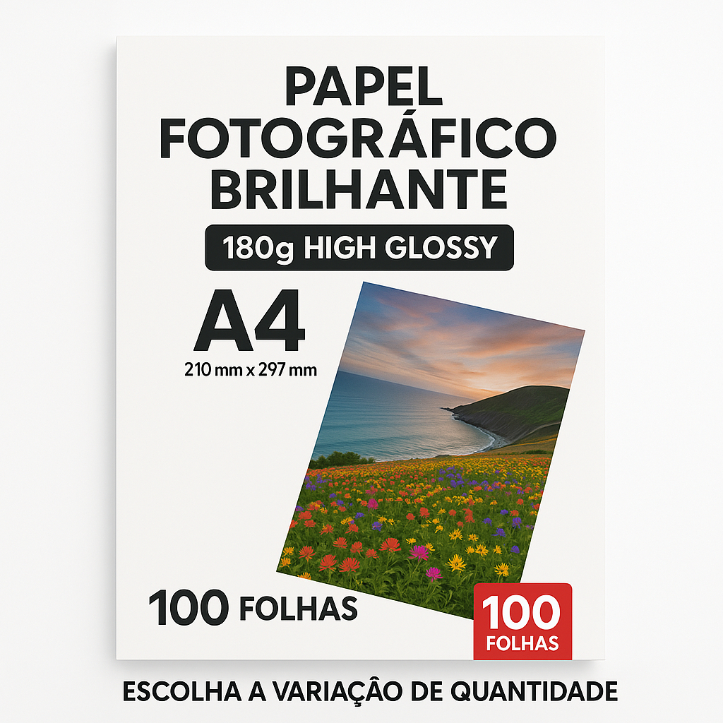 Papel Fotográfico 180G Glossy A4 À Prova D'água Brilhante Premium