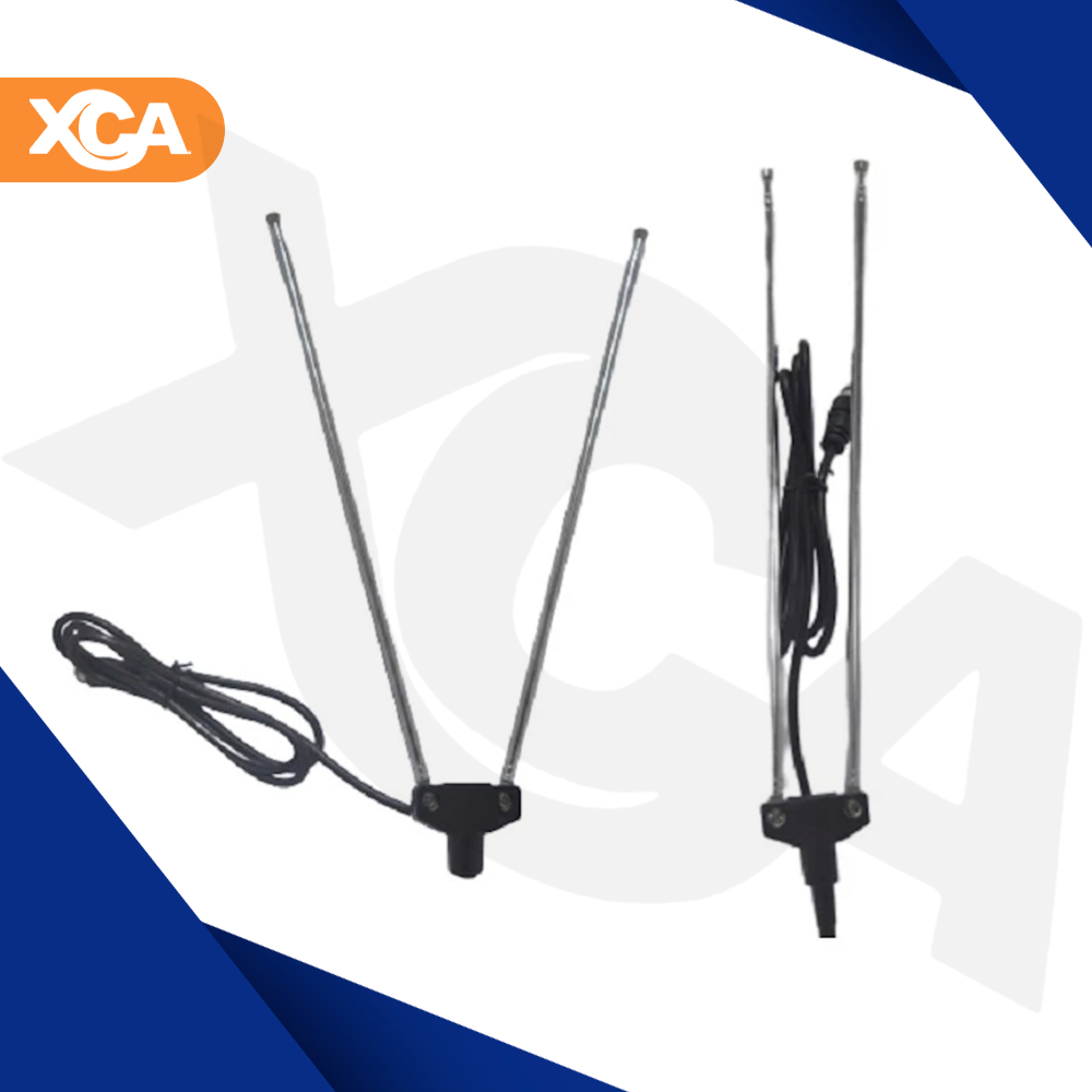 Antena Interna Dupla Tv Formato V Com Cabo Coaxial Para Televisão UHF VHF FM Plug Tipo F