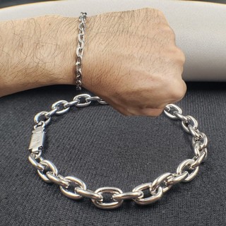Pulseira Aço Inoxidável Elo Cadeado 6mm  de Largura Escolha O Tamanho fecho Gaveta Masculina Feminina