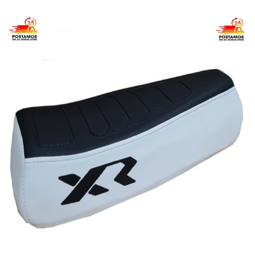 Banco Xr BRANCO C/ PRETO Mobilete Para Bicicleta Bike Aro 24 26 Resistente COSTURAS REFORÇADAS