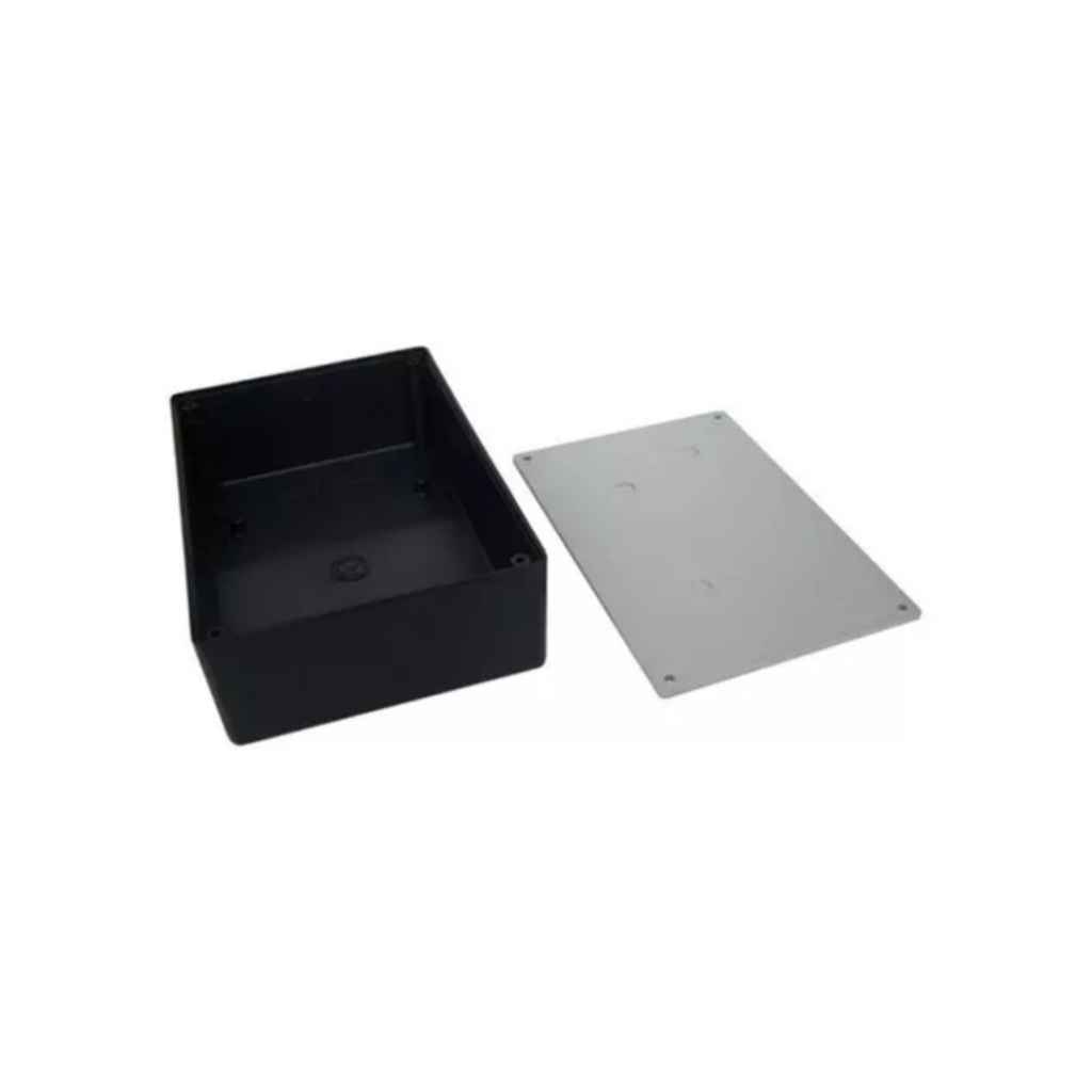 2x  Caixa Patola PB-115 – Caixa ABS Preto com Tampa Cinza – 160x122x52mm