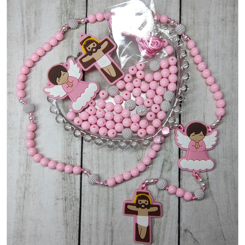 Terço para montagem católico infantil  com emborrachado artesanato diy faça voce mesmo em Oferta na Shopee