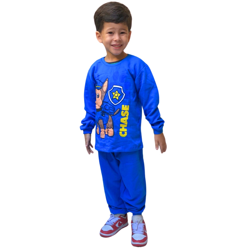 Conjunto infantil de moletom masculino gola redonda flanelado premium