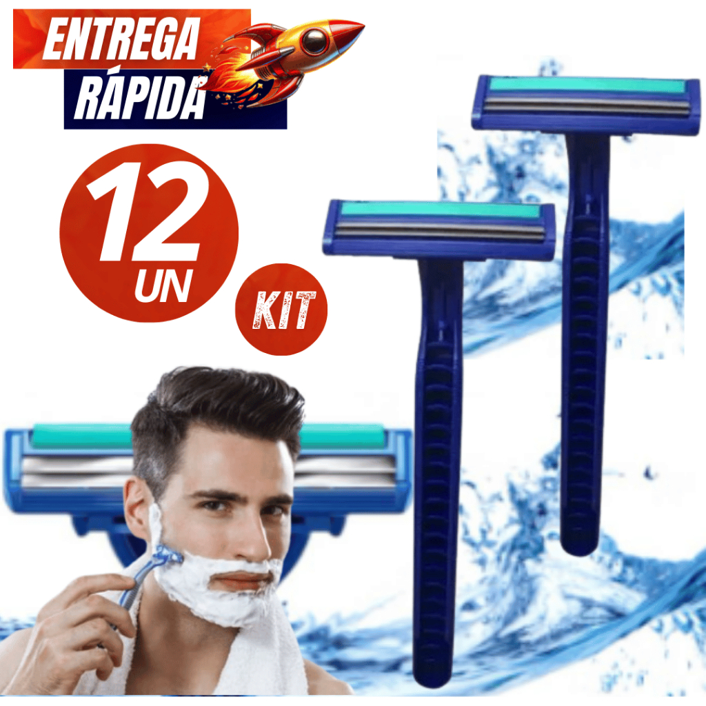 Jogo Conjunto Kit Com 60/48/36/24/12 Barbeador Descartável Aparelho de Barbear 2 Lâminas Com Fita Lubrificante Variáveis