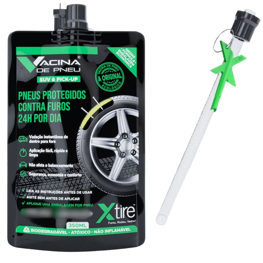 Vacina de Pneu Xtire Auto Selante de Pneu Para Carro de Passeio Hatch Sedan Aplicação P/ 1 Pneu