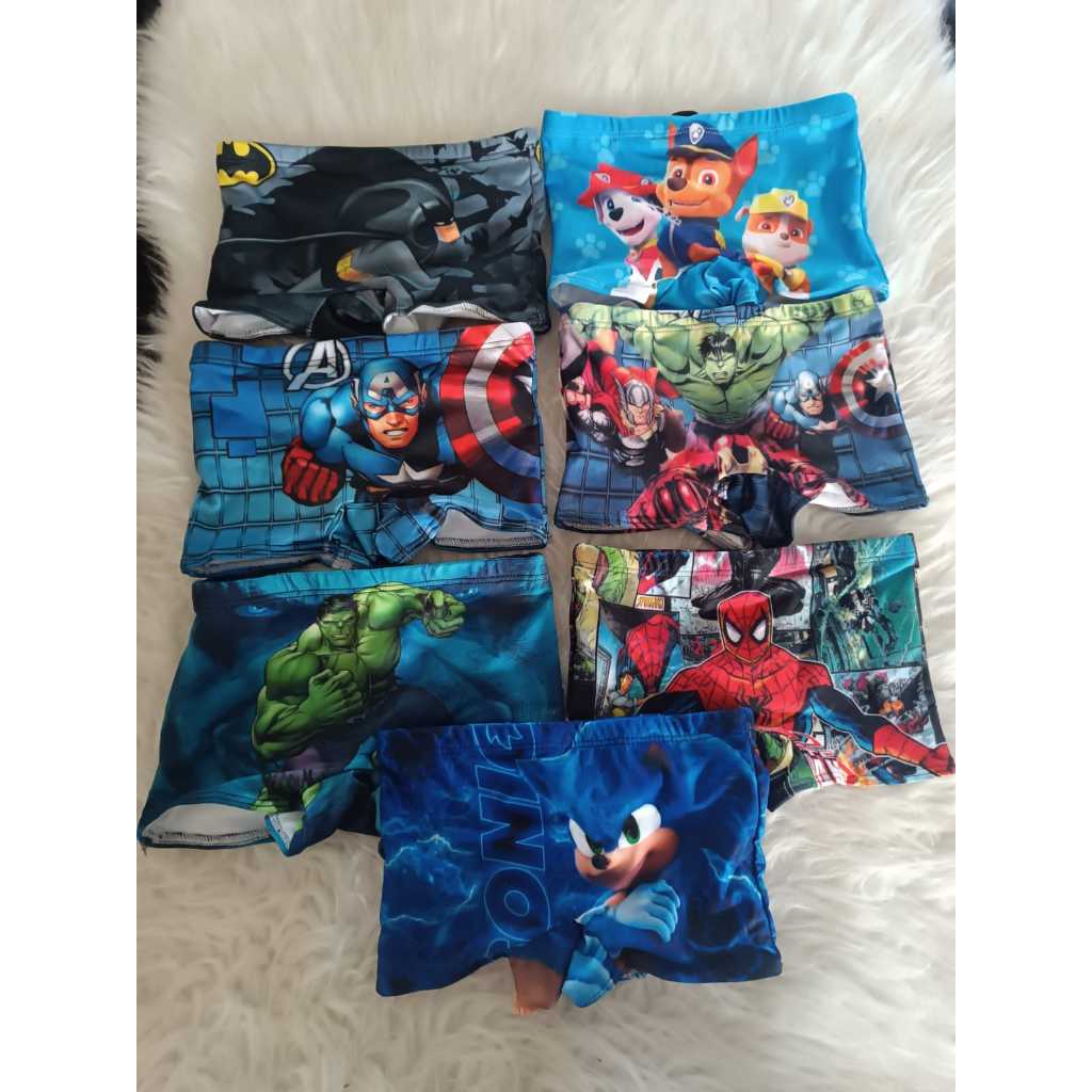 SUNGA BOX MENINOS COM FORRO E CORDINHA PRA AJUSTAR MELHOR BOM PRAS IDADES DE 1 AO 10 ANOS