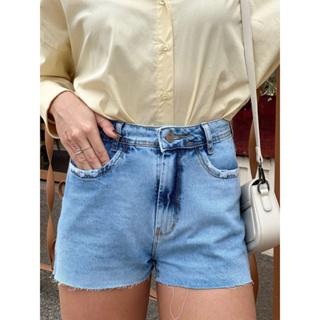 Short jeans  100% barra cortada a laser bolsos funcionais short confortável verão em Oferta na Shopee