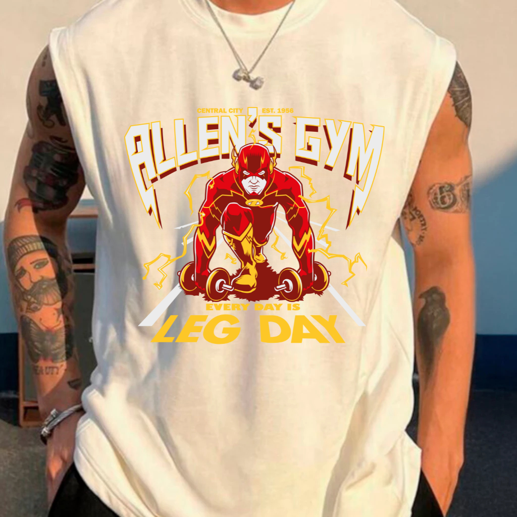 Camisa Camiseta Regata Branca Oversized Premium Lançamento Streetwear Algodão Leg Day Academia Gym
