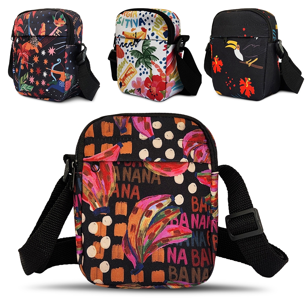 Shoulder Bag Pequena Mini Pochete Estampada Alça Transversal Regulável