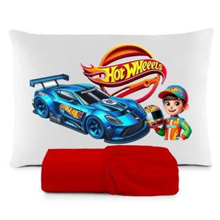 JOGO DE LENÇOL SOLTEIRO INFANTIL DE LUXO HOT WHEELS  MENINO FRONHA TRAVESSEIRO, LENÇOL DE ELASTICO em Oferta na Shopee