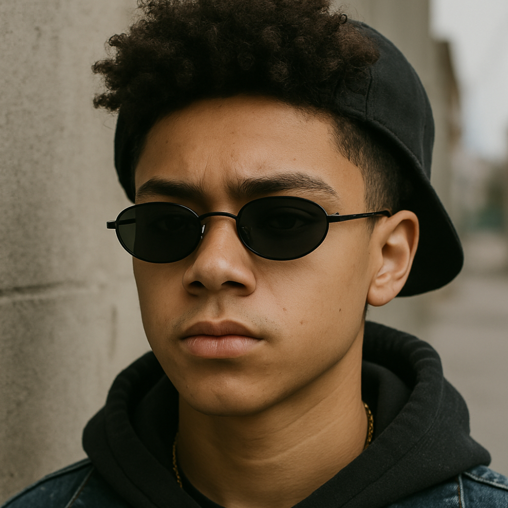 Óculos de Sol Retro Oval Hype Trap Estilo Urbano Óculos Moda