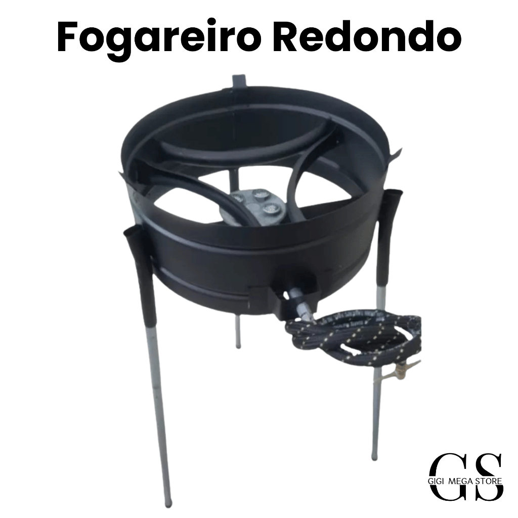 Fogão Fogareiro Alta Pressão Redondo A Gás Disco De Arado Disco De Arado Tacho Com PésTacho Com Pés Para Fritar Peixes em Oferta na Shopee