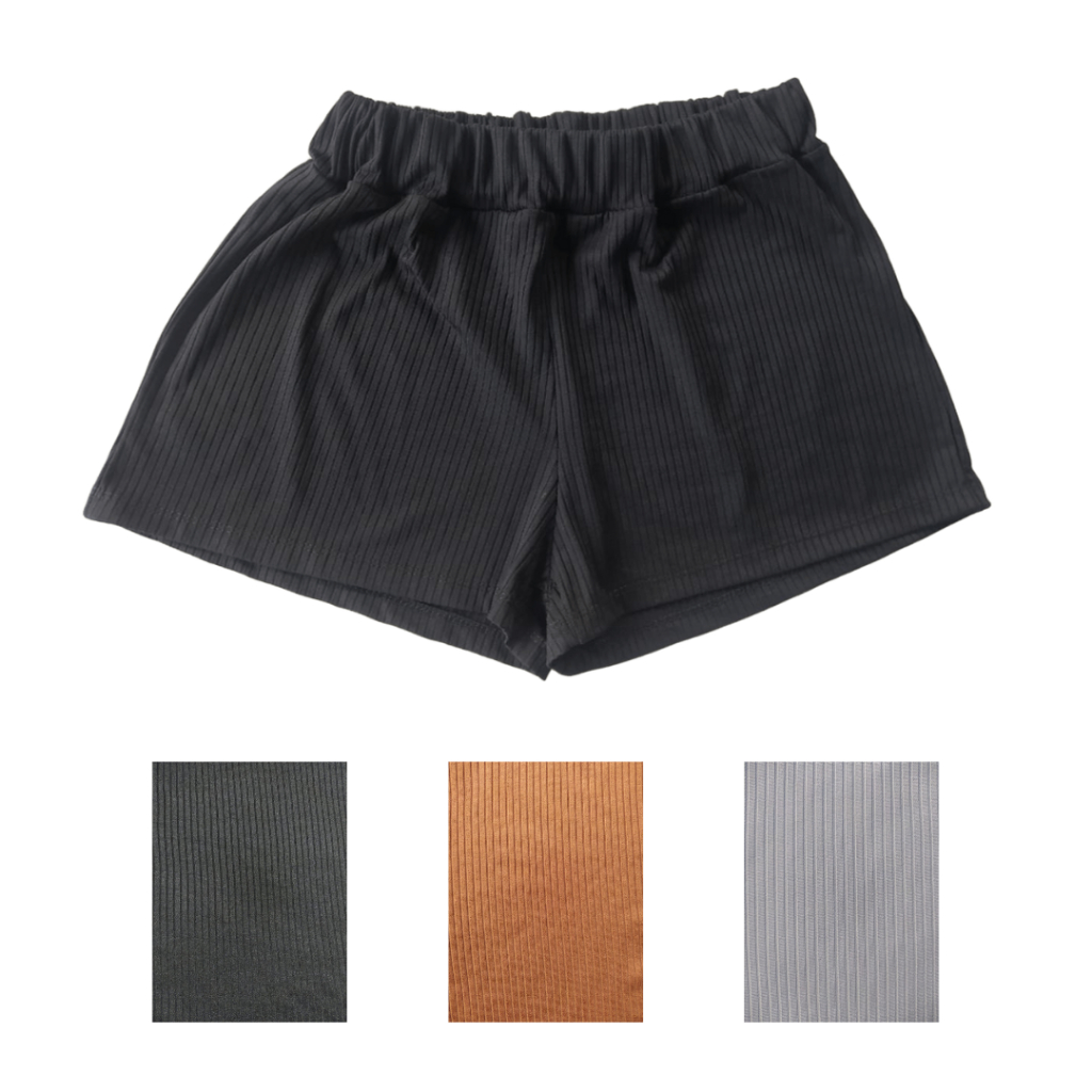 Short curto Malha canelada Verão Academia Praia