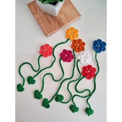 Kit Marcador de Páginas Livros Flor Crochê com 6, 9, 12 ou 24 unidades
