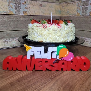 Letreiro Feliz Aniversário PLA Balões Coloridos para Mesa de Festa e Painel Decorativo em Oferta na Shopee