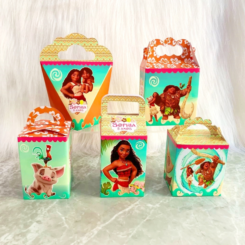 Kit Festa MOANA Caixinhas Personalizados Lembrancinha Aniversário Moana