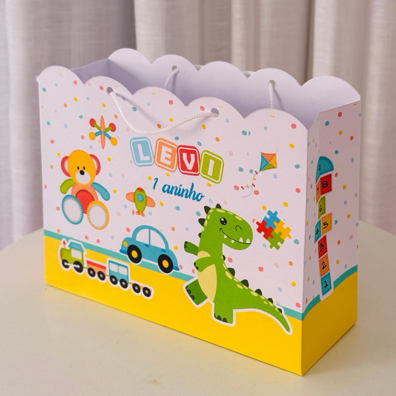 Sacolinha Personalizada Brinquedos menino ( PEGUE E MONTE ) festa - lembrancinha - aniversário