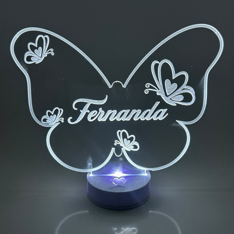 Luminária personalizada Borboleta a Bateria ou USB