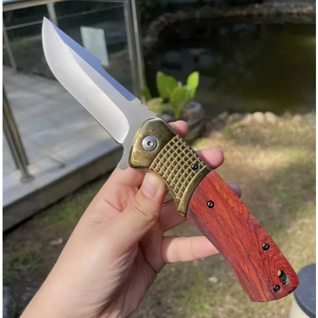 Canivete Gold Semi Automático Tático Pesca Camping 1305