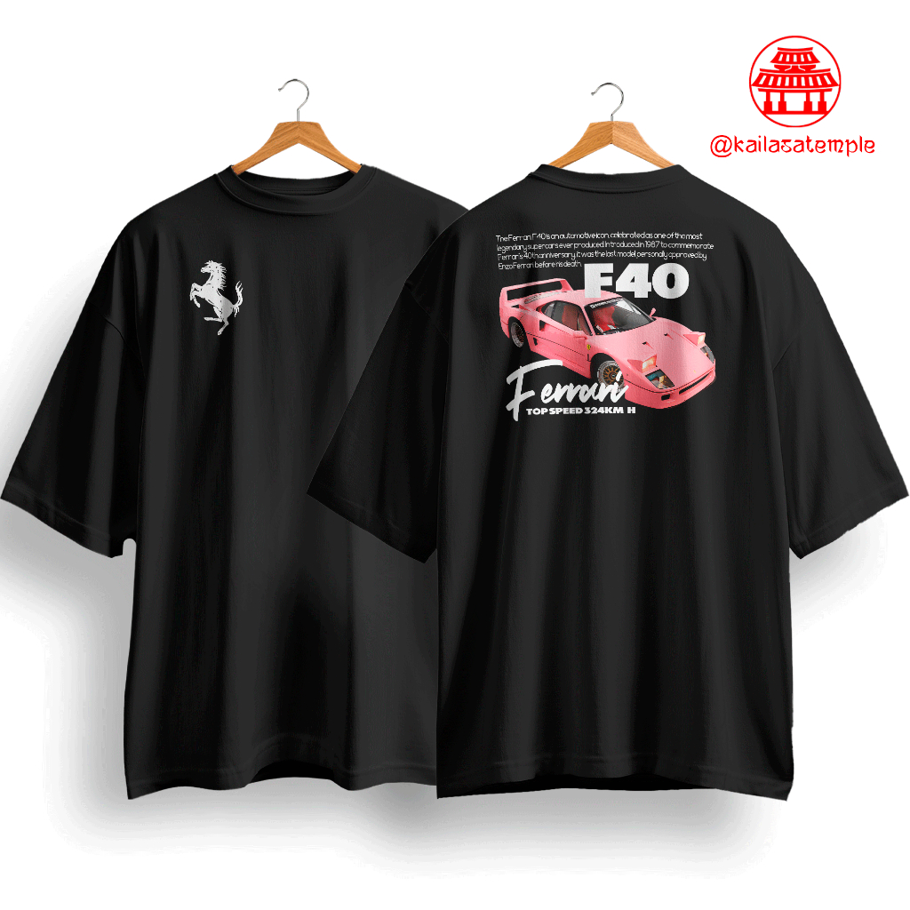 Camiseta Ferrari F40 Oversized 100% Algodão Limitado, Edição Exclusiva, Unissex Qualidade