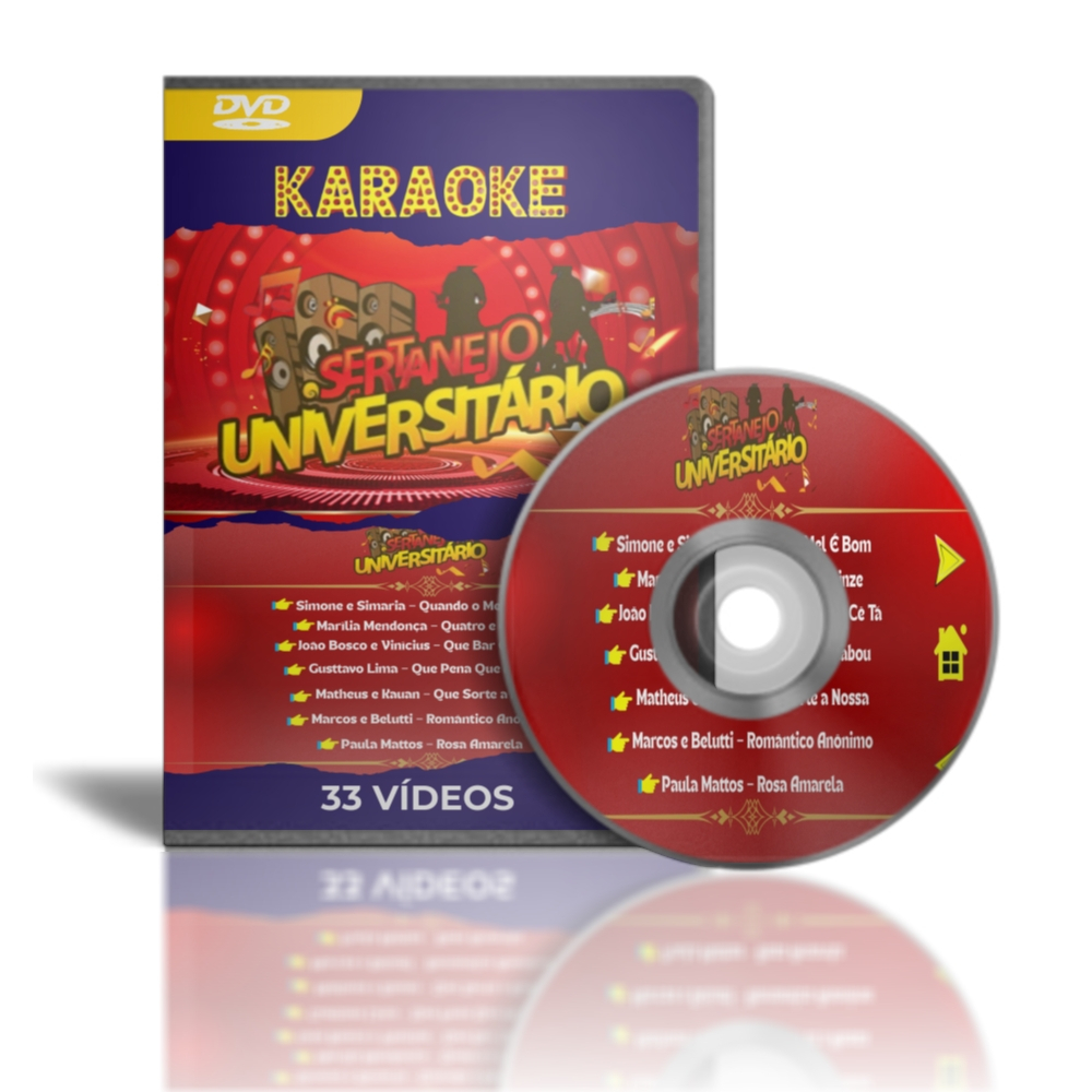 DVD karaoke Sertanejo Universitário - 33 músicas REF 14