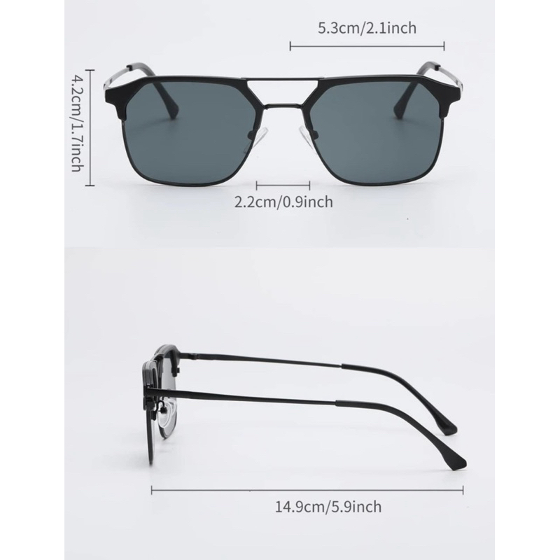 Óculos de Sol Madrid preto Degradê Quadrado Premium Clássico Vintage uv400 Feminino Masculino