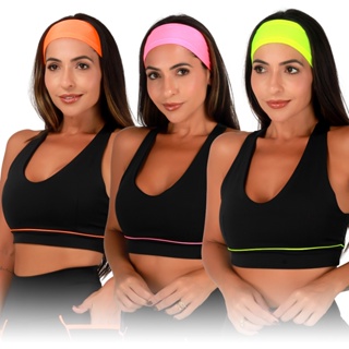 Kit 3 Top Feminino Fitness Nadador Alta Compreesão Ideal Para Atividades Física em Oferta na Shopee