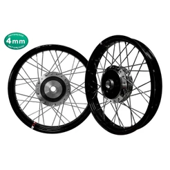 Par Roda Alumínio Viper Aero Preto Ybr 125 / Ybr Factor Raios 4mm Á Tambor