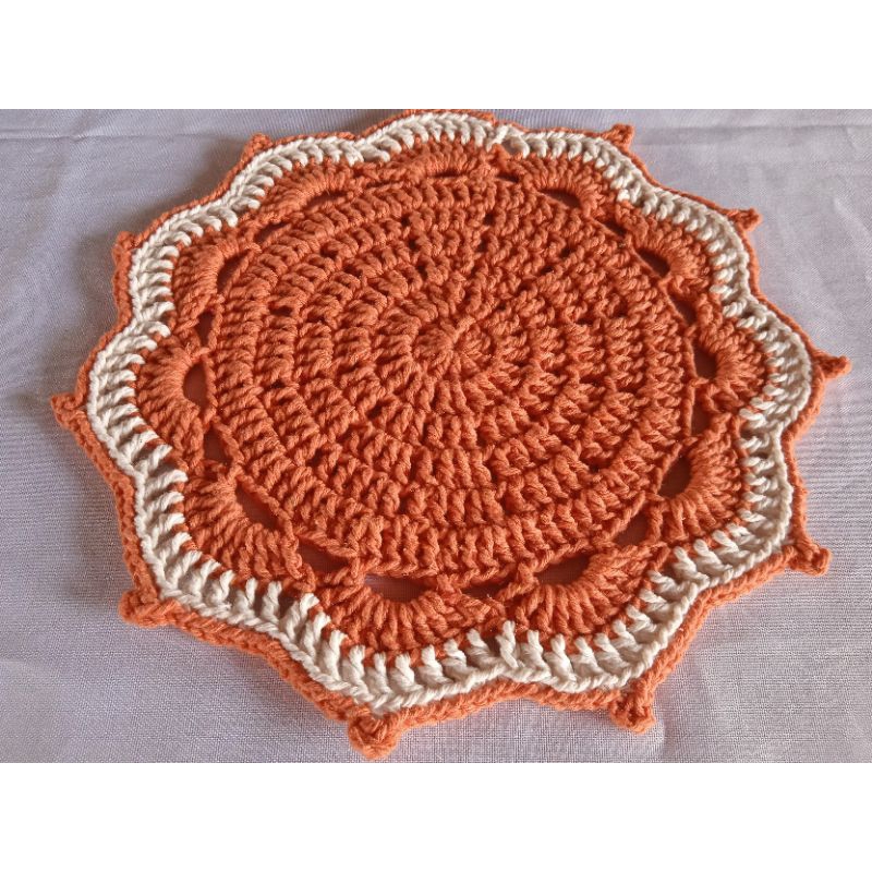 kit 2,4 ou 6 sousplat de crochê para chá ou café/24cm diâmetro/mesa posta/decoração/