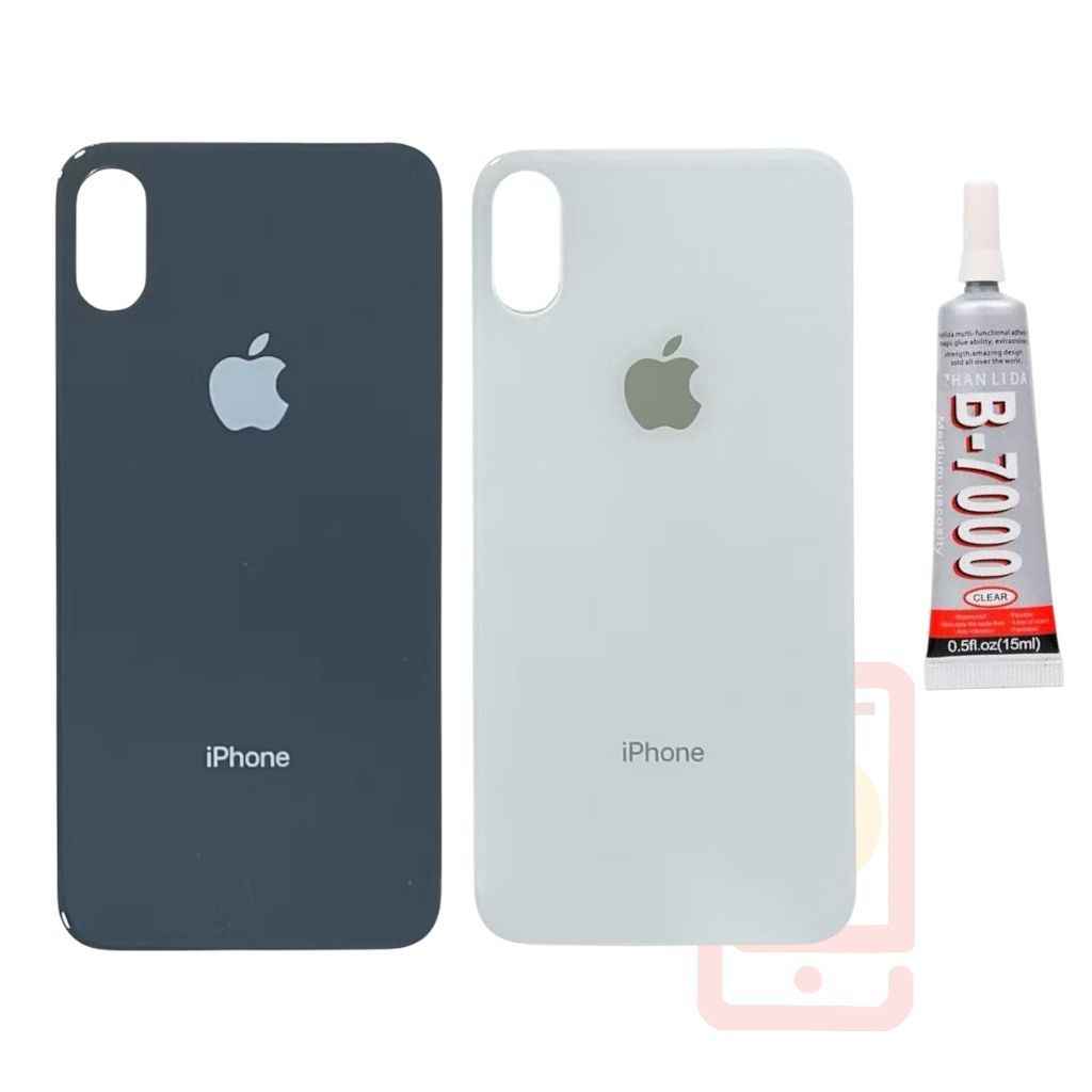 Tampa traseira De Vidro COM FURO MAIOR LENTE COLA IPhone X (Cola Sortida)